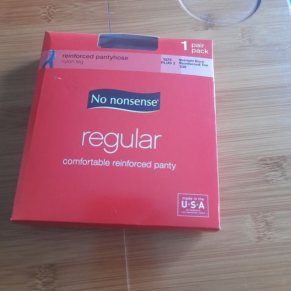 No Nonsense Regular Reinforced Pantyhose – Midnight Black, Plus 2 - Picture 1 of 4